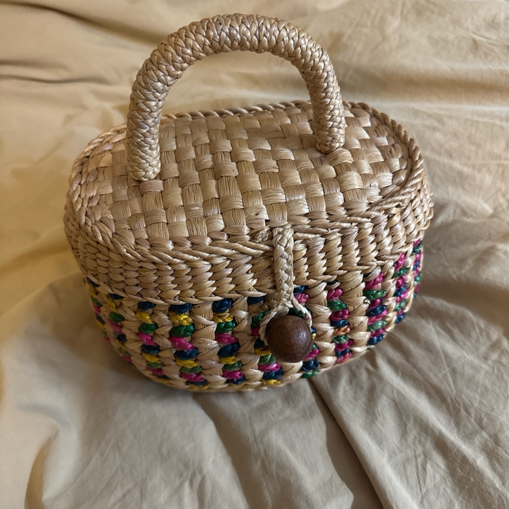 sea & grass woven picnic basket bag boho